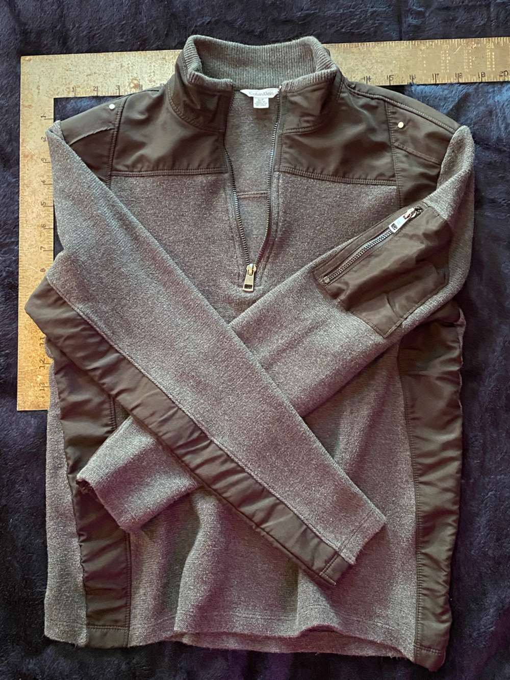 Calvin Klein Charcoal Gray Half-Zip Performance Jacket